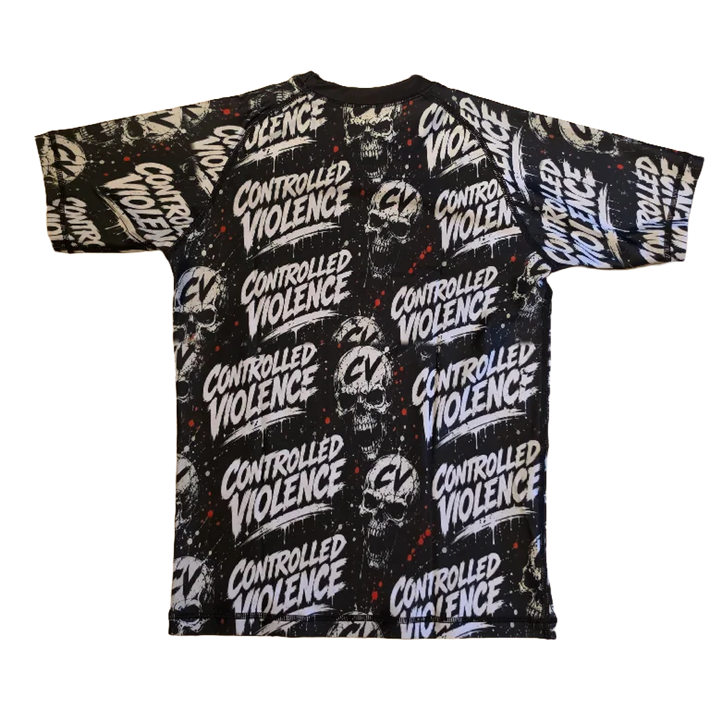 Skulls with Controlled Violence Logo Rashguard