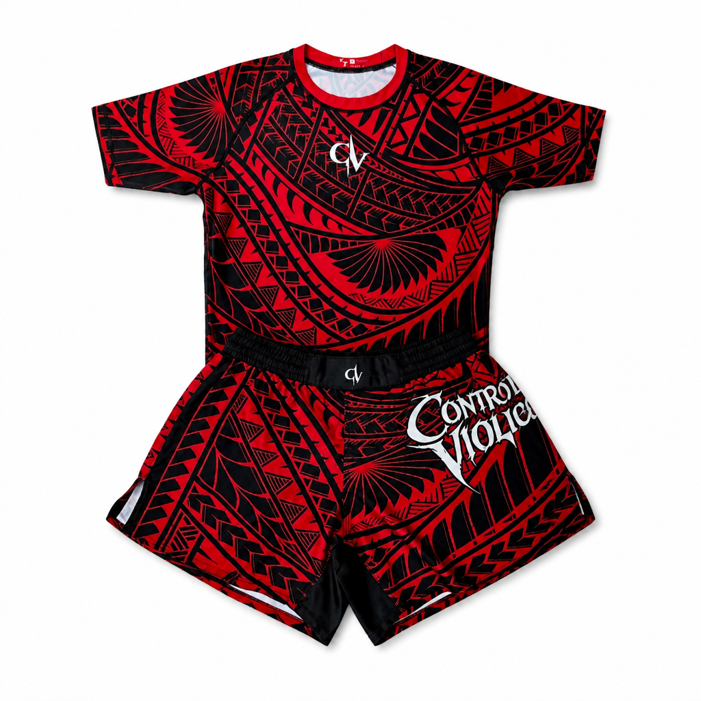 RANKED Tahitian Pattern- Controlled Violence Rashguard