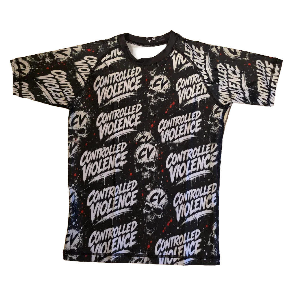 Skulls with Controlled Violence Logo Rashguard