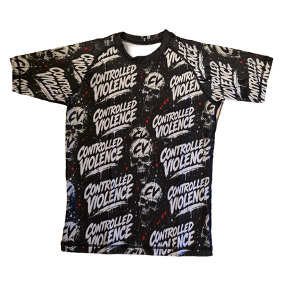 Skulls with Controlled Violence Logo Rashguard
