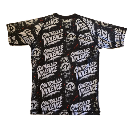 Skulls with Controlled Violence Logo Rashguard