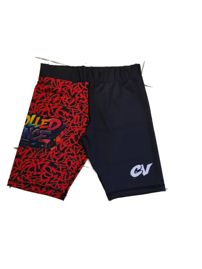 Red Graffiti- Controlled Violence Compression Shorts