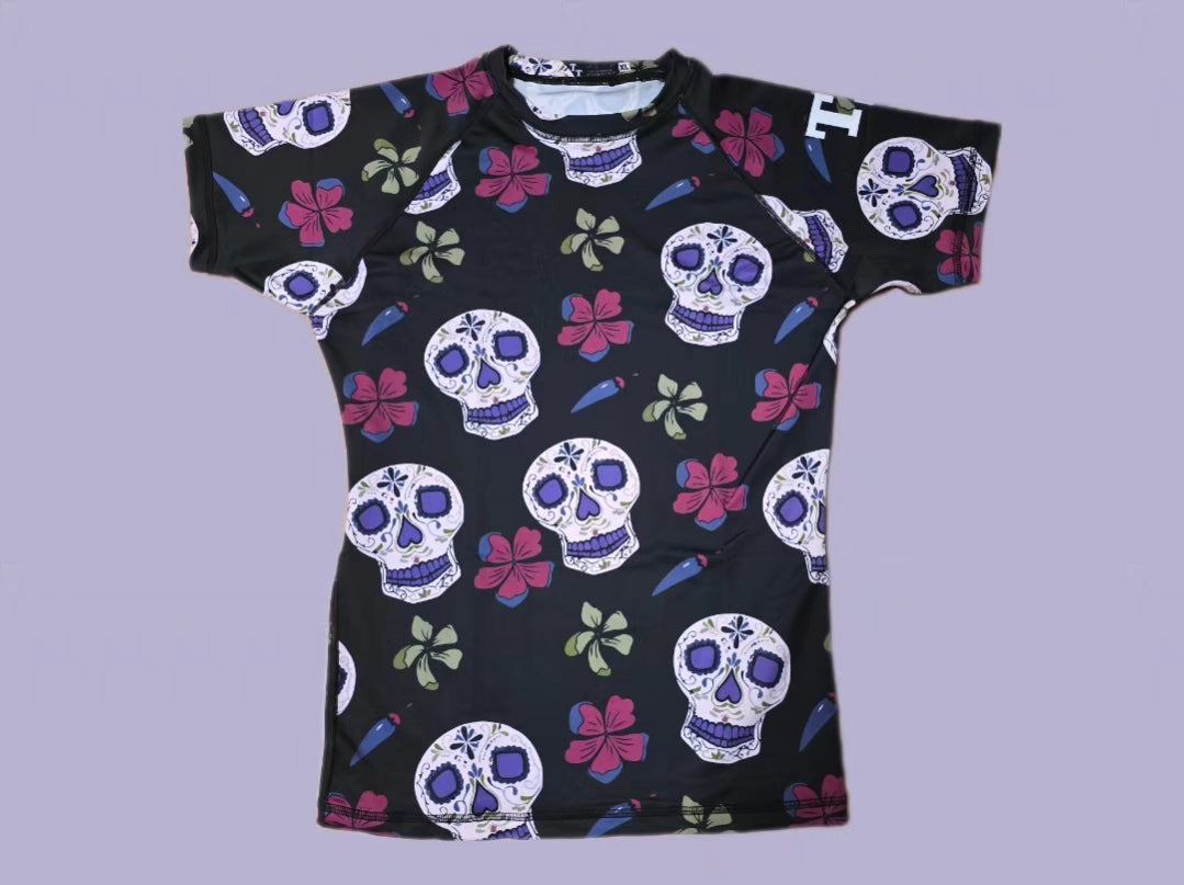 Day of the Dead Rashguard- Purple