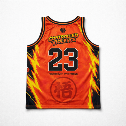 ANIME JERSEYS- DBZ Orange Controlled Violence- PREORDER 2